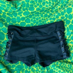 California kisses little girls scrunchy bottom shorts black with lace tie up